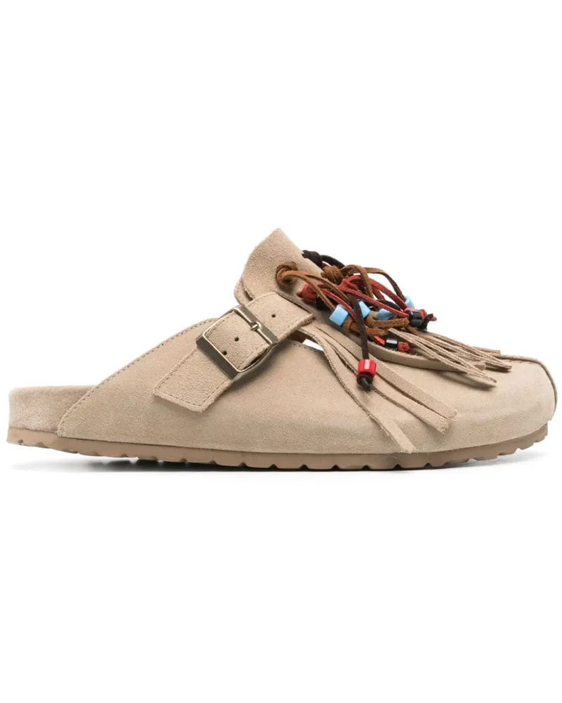 Scarosso Geo Sandalen aus Wildleder - Nude Nude
