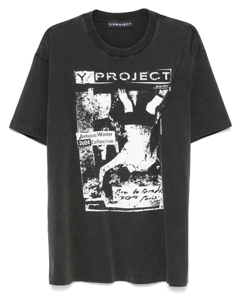 Y/PROJECT T-Shirt mit Rock Band-Print Schwarz