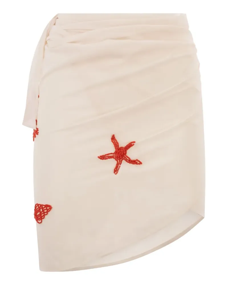 MC2 Saint Barth embroidered mid wrap skirt - Weiß Weiß