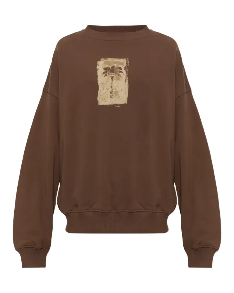 Palm Angels palm-print cotton sweater - Braun Braun