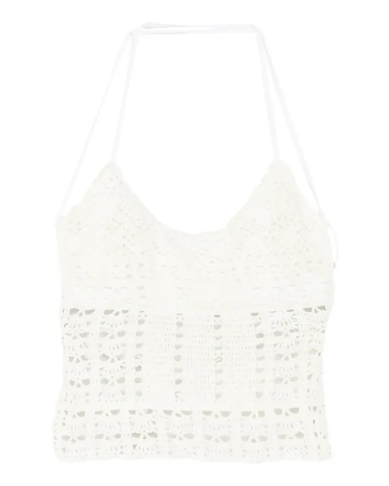 Frankies Bikinis x Jennie Nari crochet halterneck tankini - Nude Nude