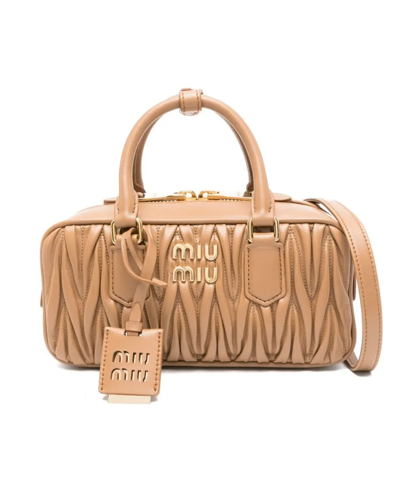 Miu Miu Arcadie Schultertasche aus Matelasse-Leder - Braun Braun