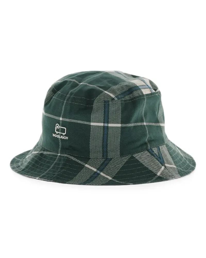 Woolrich Wendbarer Fischerhut mit Karo - Grün Grün