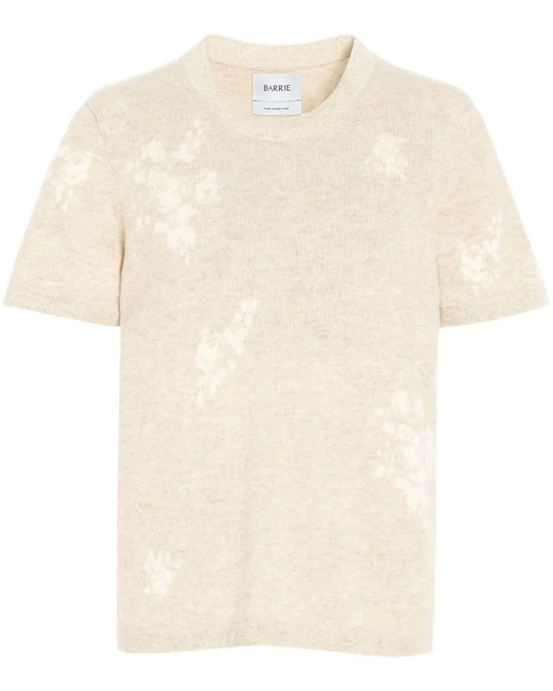 Barrie T-Shirt aus Kaschmir mit Blumen - Nude Nude