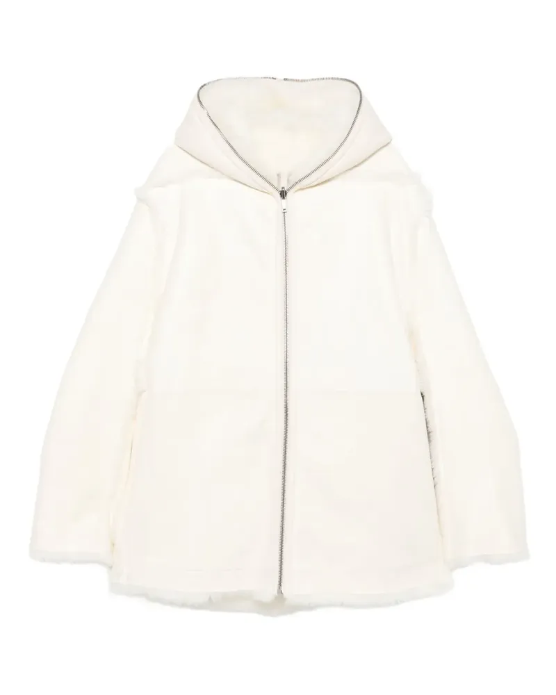 Rick Owens Shearling-Jacke mit Kapuze - Nude Nude