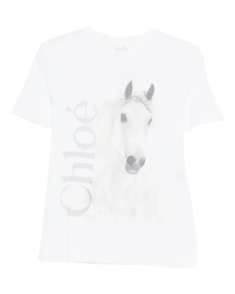 Chloé Horse-print T-shirt - Weiß Weiß