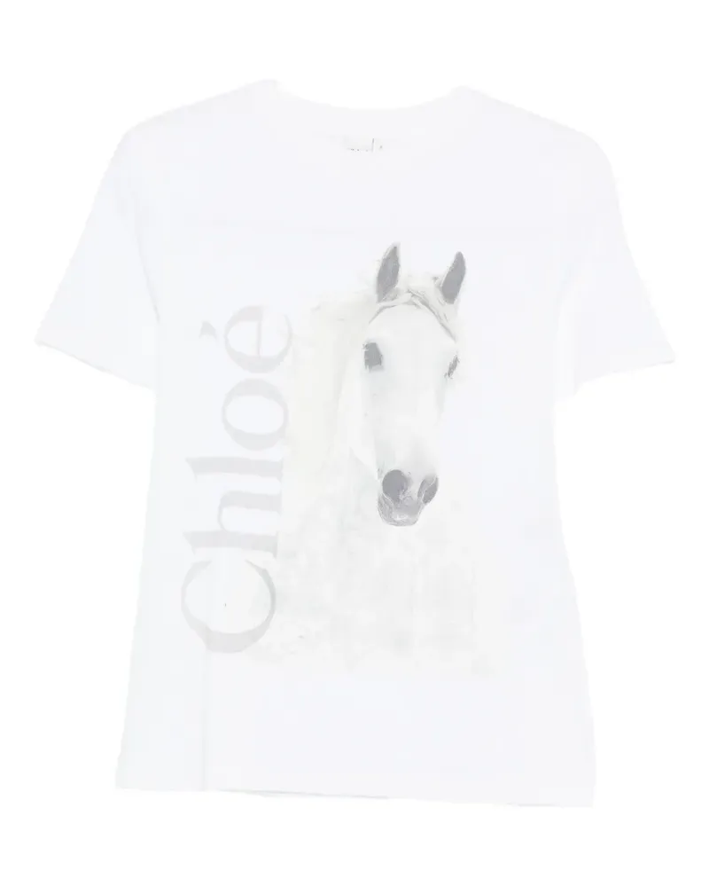 Chloé Horse-print T-shirt - Weiß Weiß