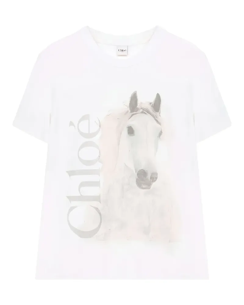 Chloé T-Shirt mit grafischem Print - Weiß Weiß