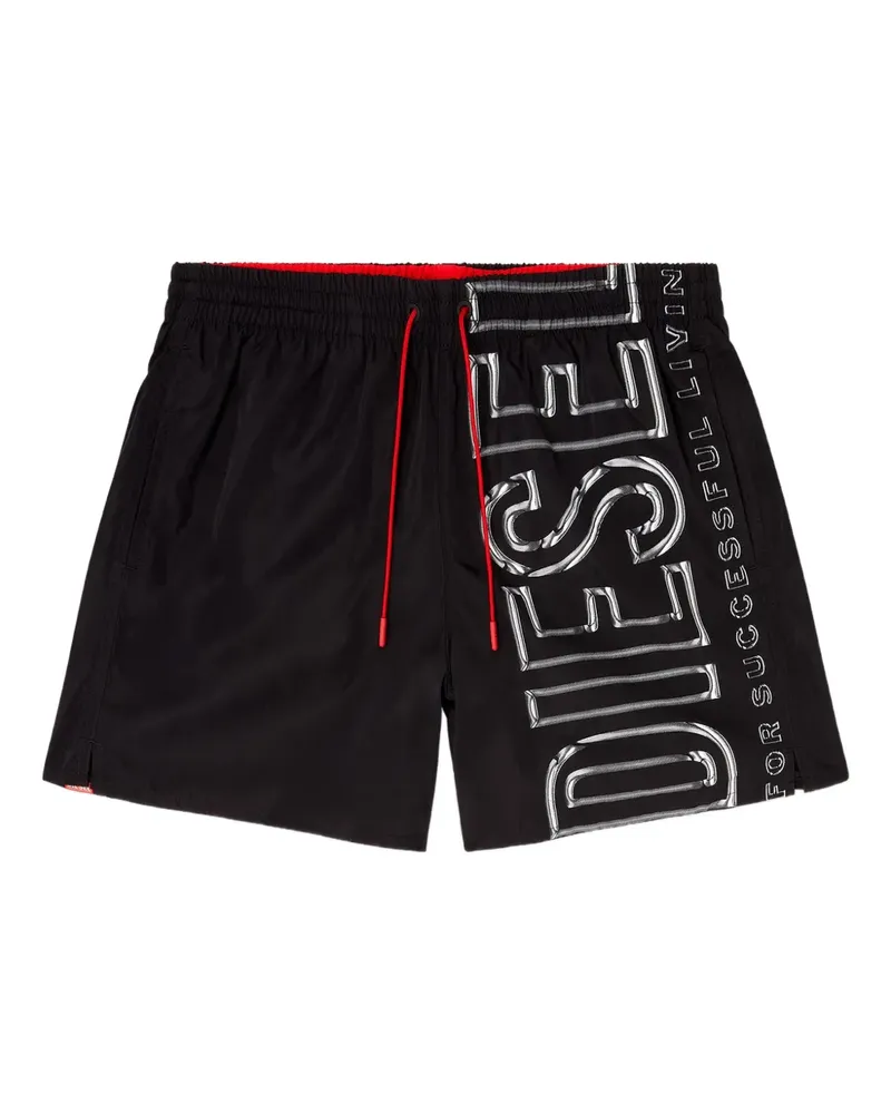 Diesel logo swim shorts - Schwarz Schwarz