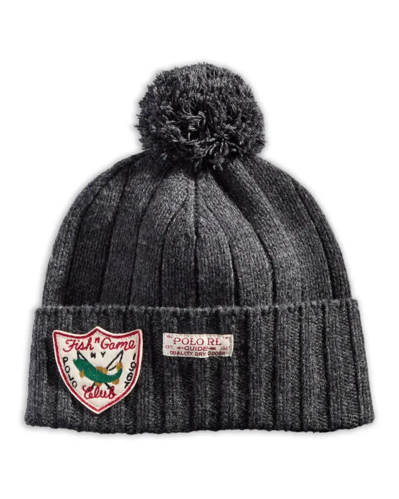 Ralph Lauren Expedition ribbed pom-pom beanie hat - Grau Grau