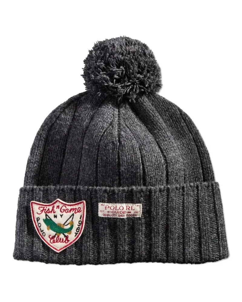 Ralph Lauren Expedition ribbed pom-pom beanie hat - Grau Grau