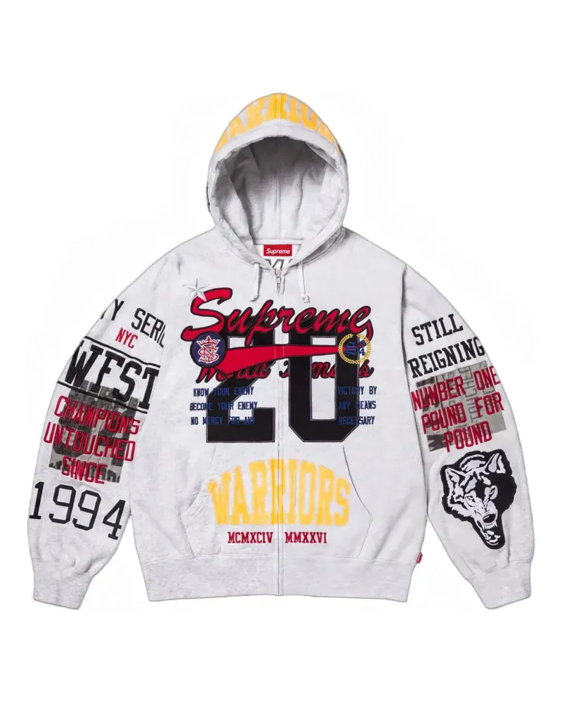 Supreme Being Warriors Kapuzenjacke mit Applikation - Grau Grau