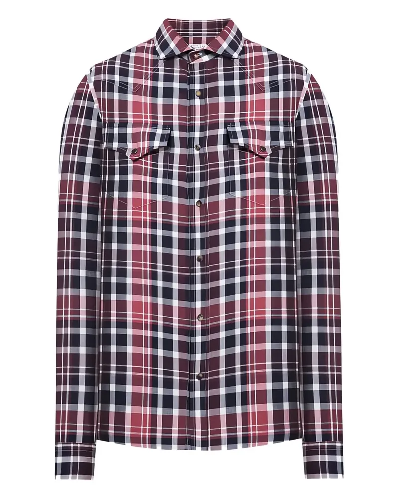 Brunello Cucinelli Hemd mit Karomuster - Rot Rot