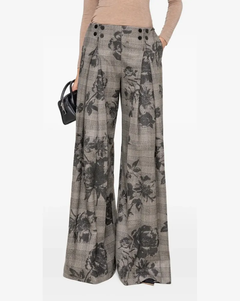 NISSA Weite High-Waist-Hose - Grau Grau