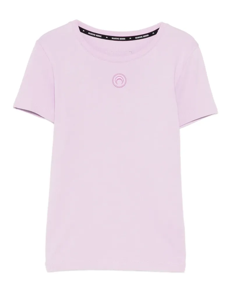 Marine Serre T-Shirt mit Logo-Stickerei - Violett Violett