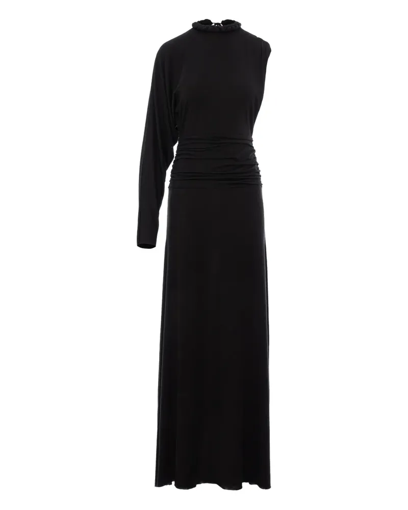 MANURÍ Didi One-Shoulder-Maxikleid - Schwarz Schwarz
