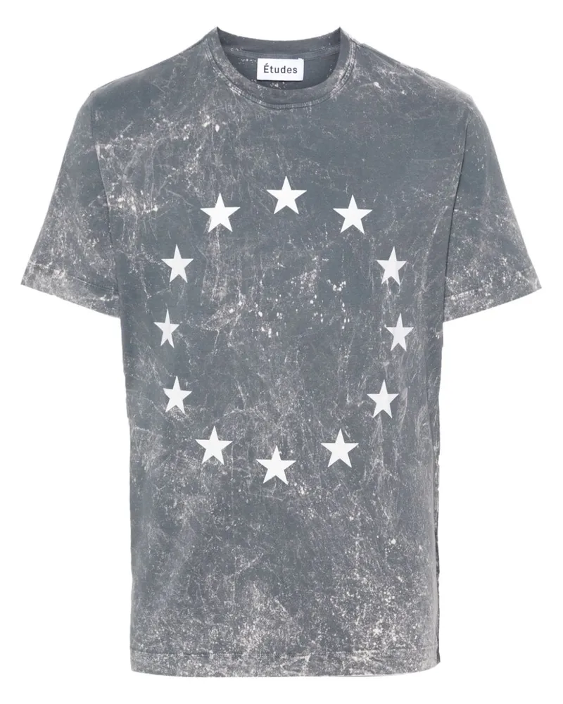 Études Studio T-Shirt mit Sterne-Print Grau