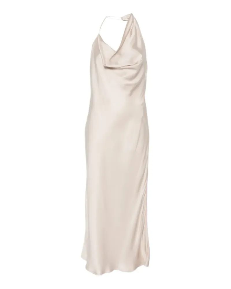 NINEMINUTES cowl-neck backless midi dress - Nude Nude