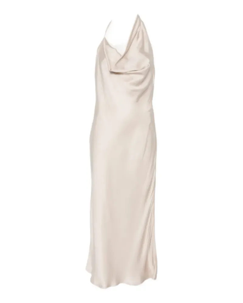 NINEMINUTES cowl-neck backless midi dress - Nude Nude