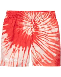 PURPLE BRAND Shorts mit Batikmuster Rot