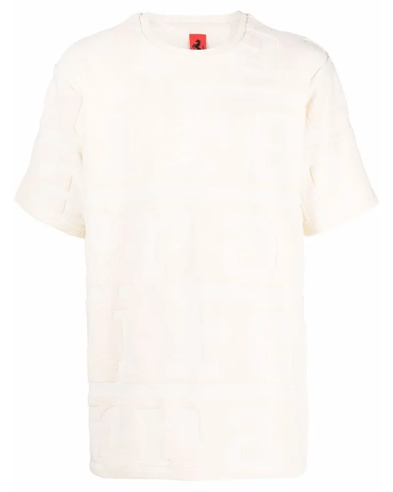 Ferrari T-Shirt mit Logo-Prägung - Nude Nude