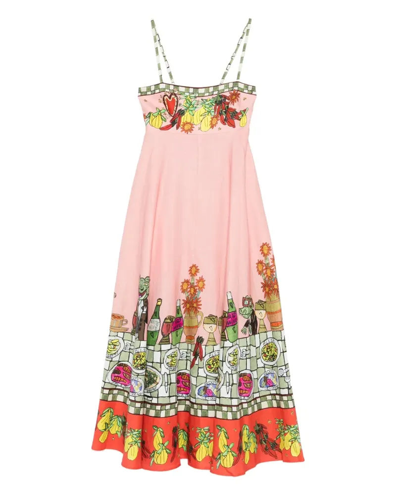 ALEMAIS Kleid in A-Linie mit Blumen-Print - Rosa Rosa