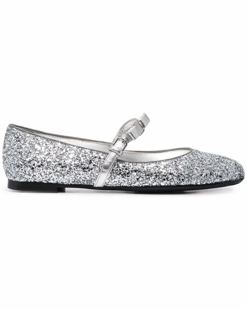 Ferragamo Glitter-Ballerinas - Silber Silber