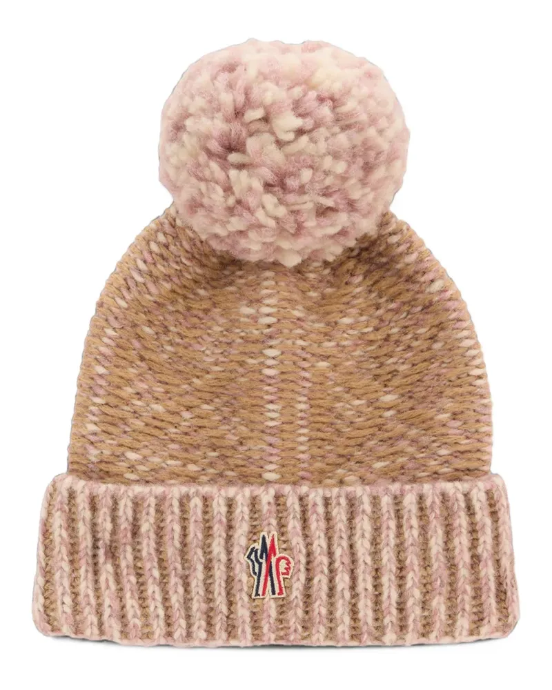 Moncler pompom-detail beanie hat - Rosa Rosa