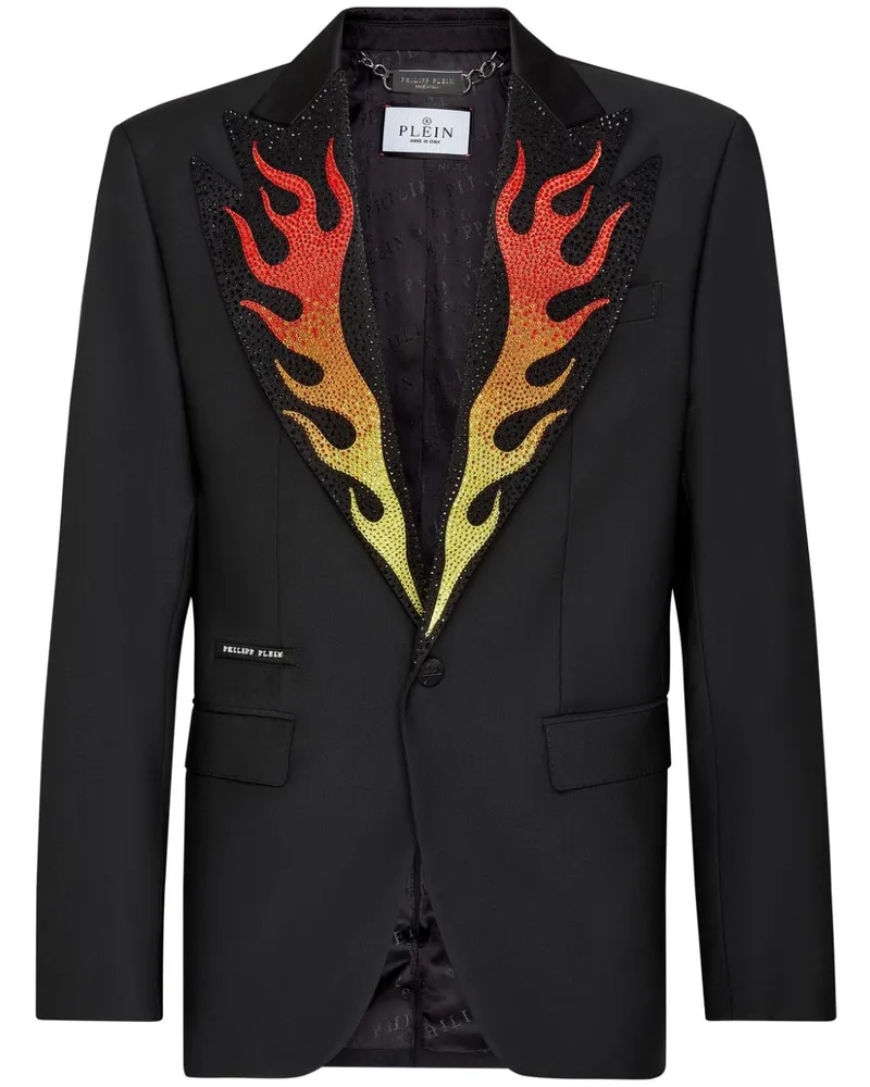 Philipp Plein Einreihiges Flame Sakko - Schwarz Schwarz