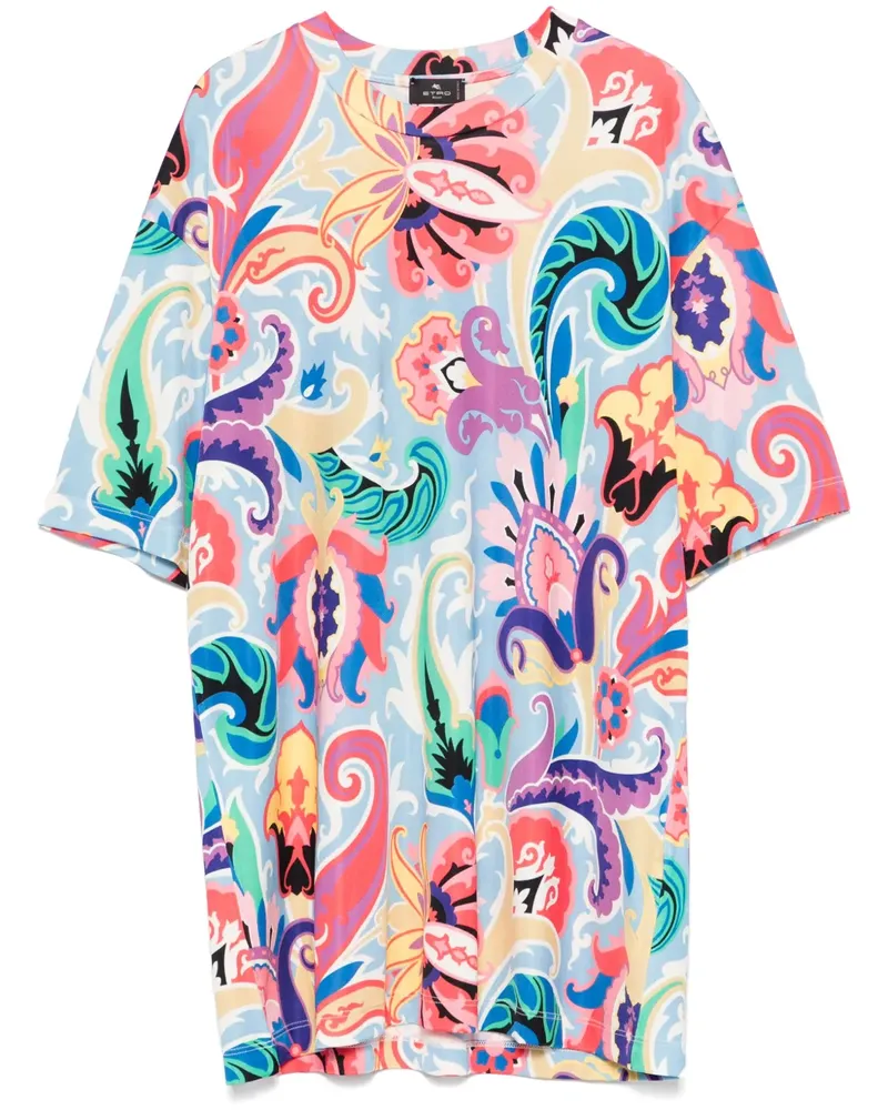 Etro T-Shirt mit Paisley-Print - Blau Blau