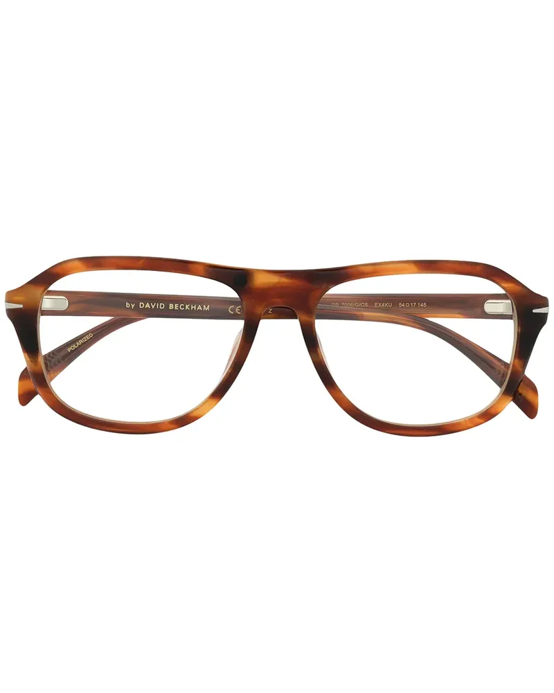 EYEWEAR by DAVID BECKHAM Runde Sonnenbrille in Schildpattoptik - Braun Braun