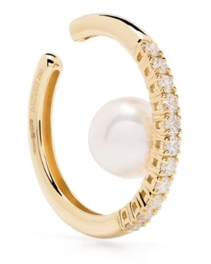 MIZUKI 18kt Akoya Gelbgoldhalskette mit Perlenanhänger Gold