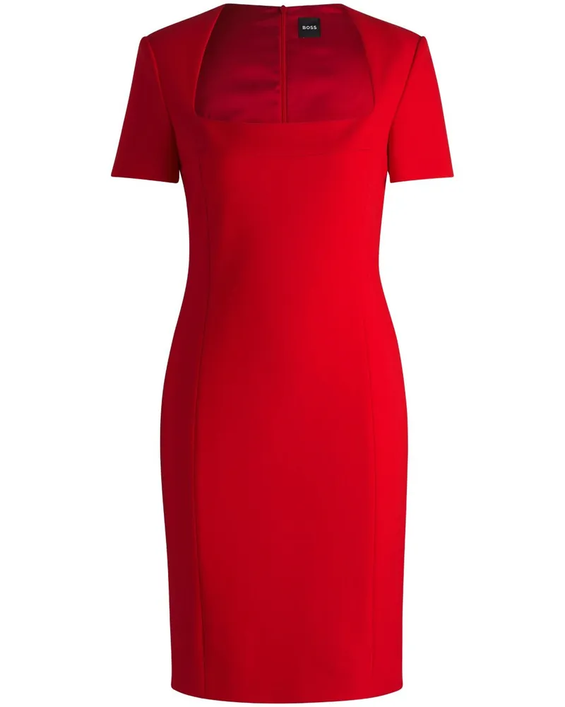 HUGO BOSS Midikleid mit kurzen Ärmeln - Rot Rot
