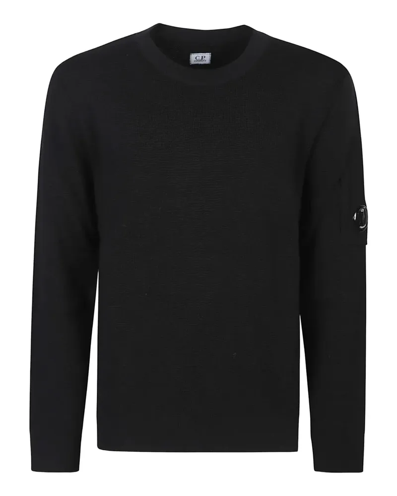 C.P. Company Pullover mit Linsen-Detail - Schwarz Schwarz