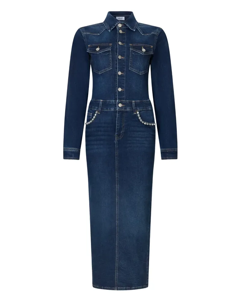 Liu Jo Hemdkleid mit Logo-Detail - Blau Blau