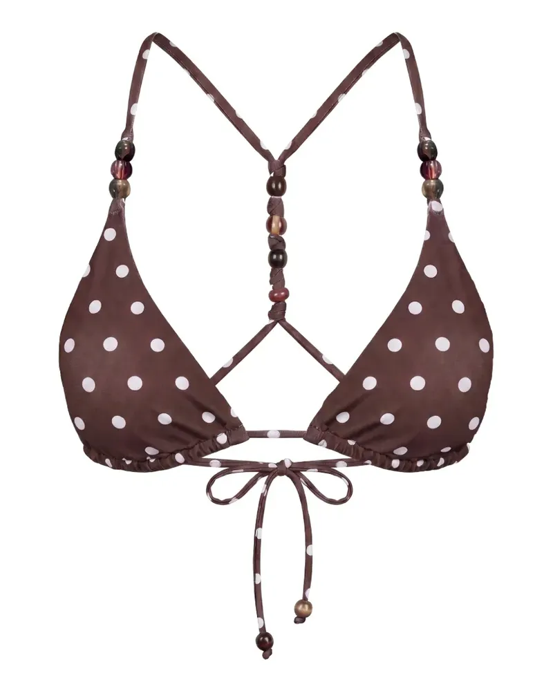 NICHOLAS Rita bikini top - espresso ivory polka dot - Braun Braun