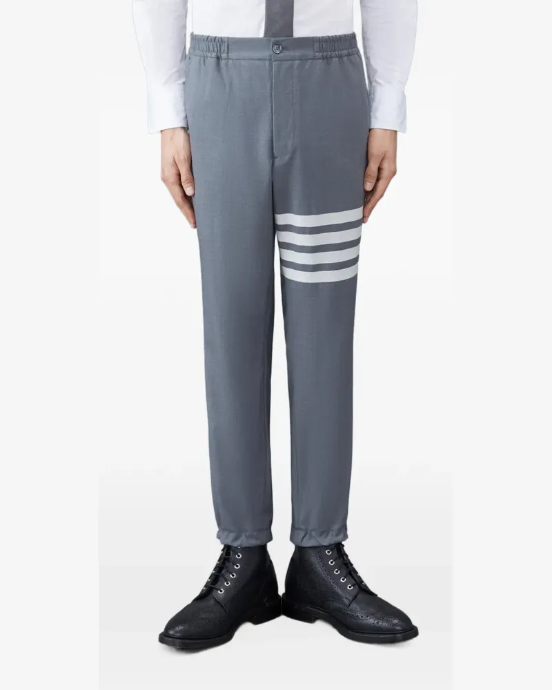 Thom Browne Jogginghose mit Streifen-Logo - Grau Grau
