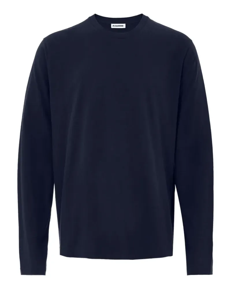 Jil Sander Langarmshirt mit Logo-Stickerei - Blau Blau