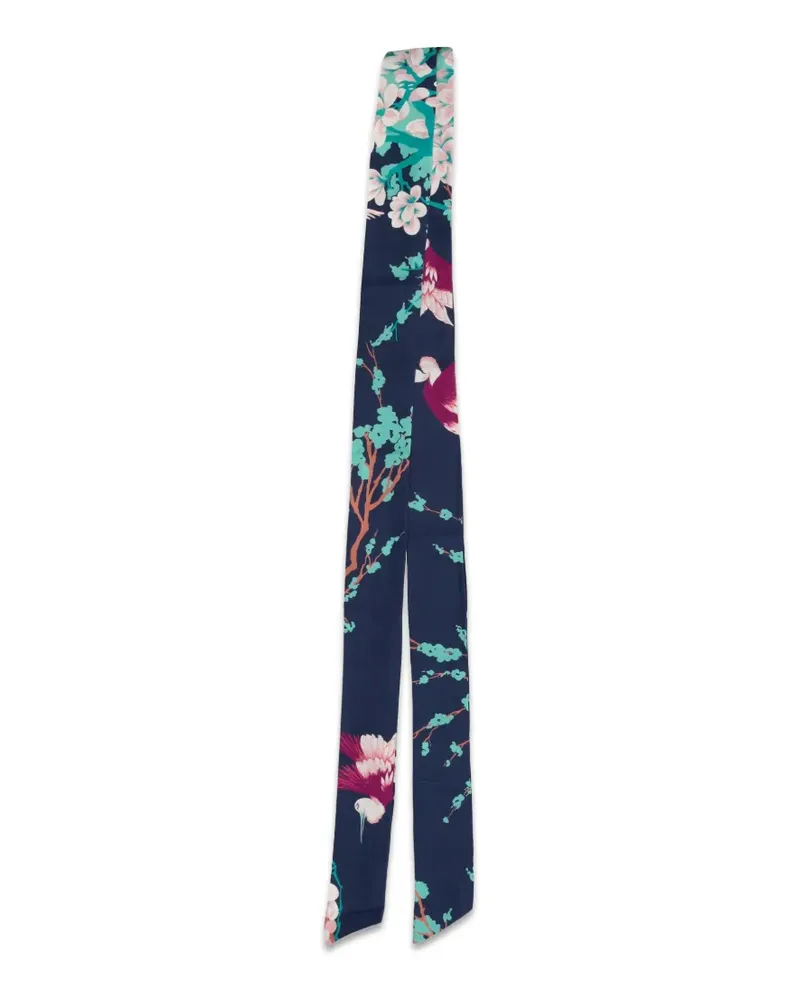 Laura Urbinati Gürtel aus Satin mit Blumenprint - Blau Blau