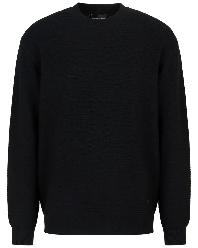 Emporio Armani Pullover mit Logo-Applikation - Schwarz Schwarz