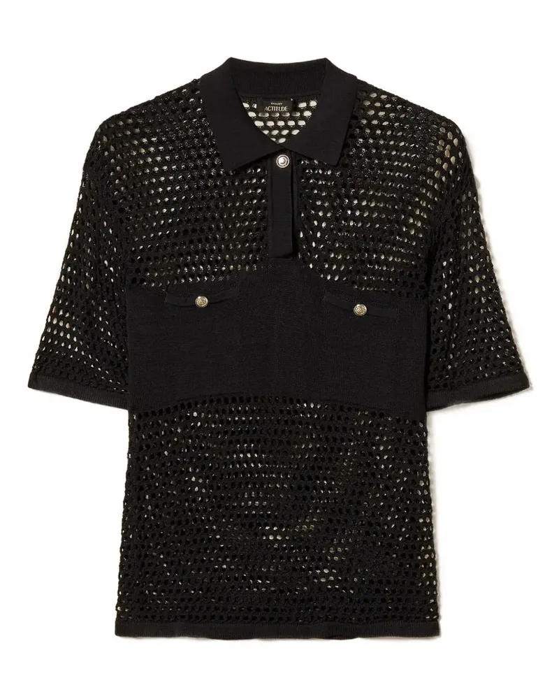 Twin-Set pocket polo top - Schwarz Schwarz