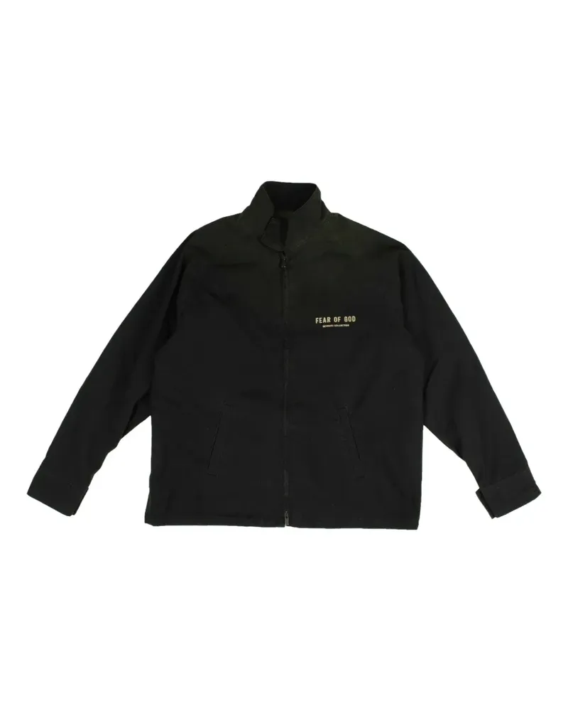 Fear of God Samtjacke mit Logo-Stickerei - Schwarz Schwarz