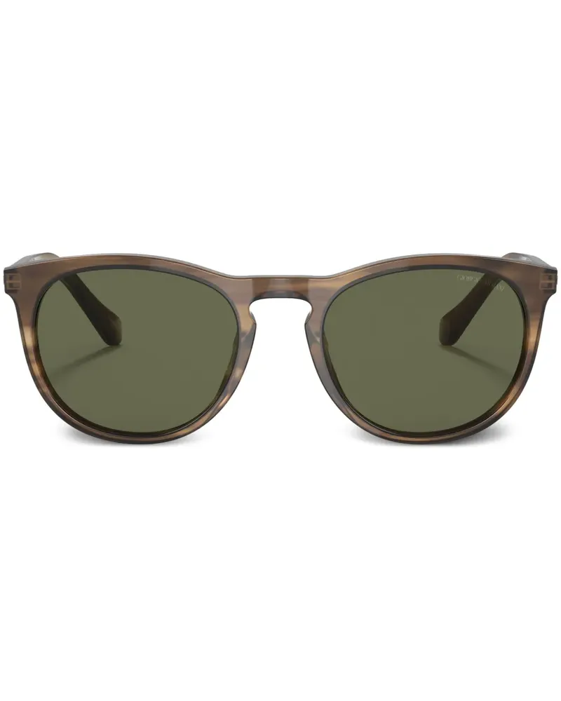 Giorgio Armani Runde Sonnenbrille in Schildpattoptik - Grün Grün