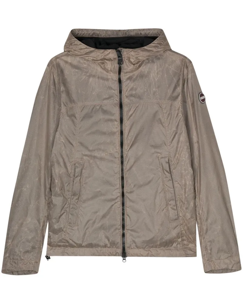 Colmar logo-patch hooded jacket Nude