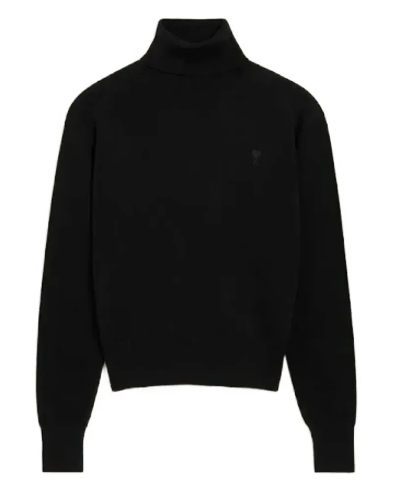 AMI Paris Ami de Coeur-embroidered turtleneck sweater - Schwarz Schwarz