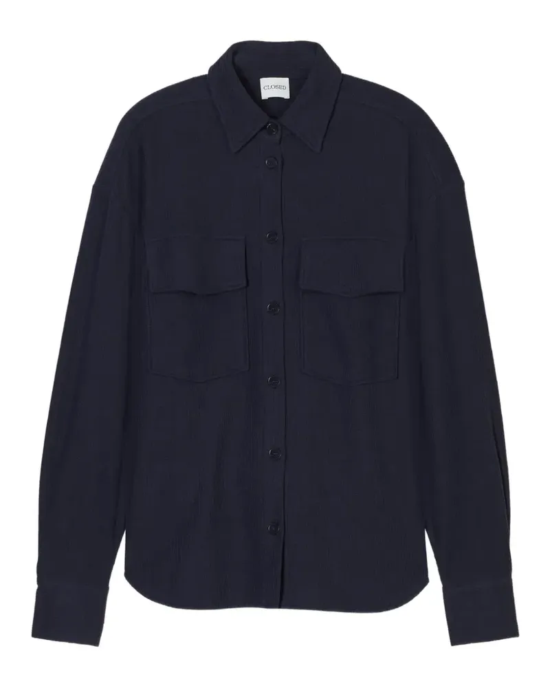 Closed ribbed pocket shirt - Blau Blau