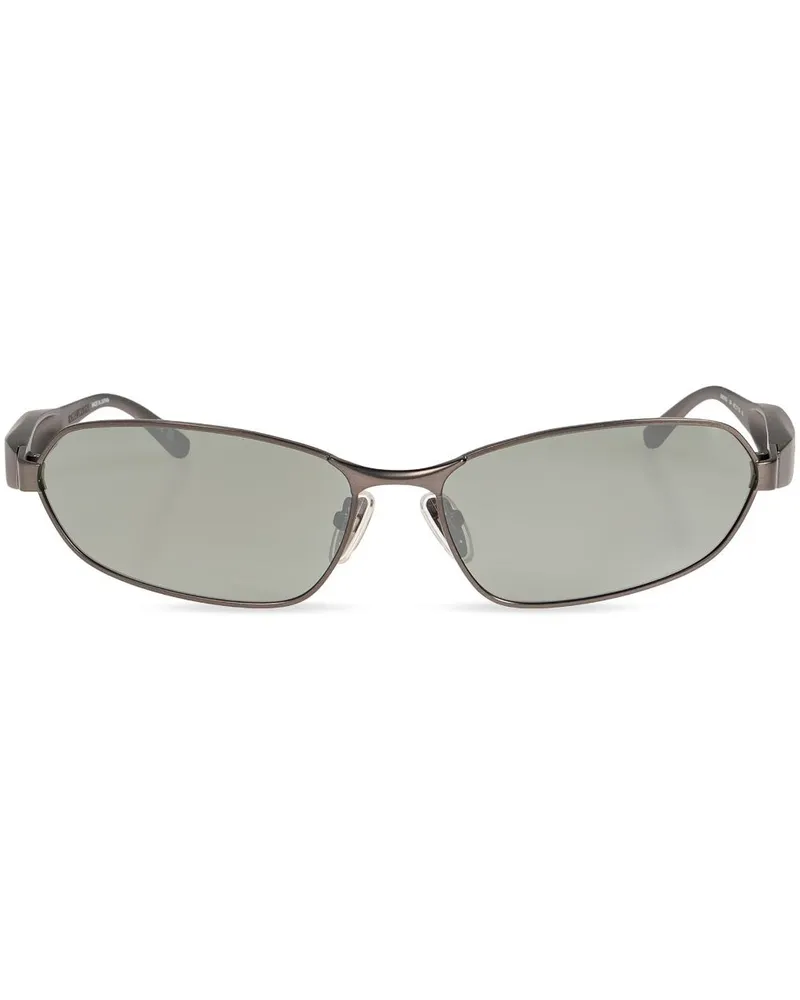 Balenciaga Eckige Sonnenbrille mit Logo-Gravur - Silber Silber