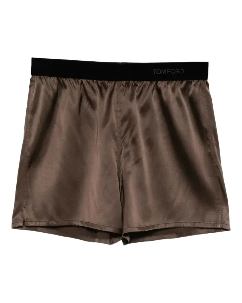 Tom Ford Satin-Shorts mit Seitenschlitz - Braun Braun