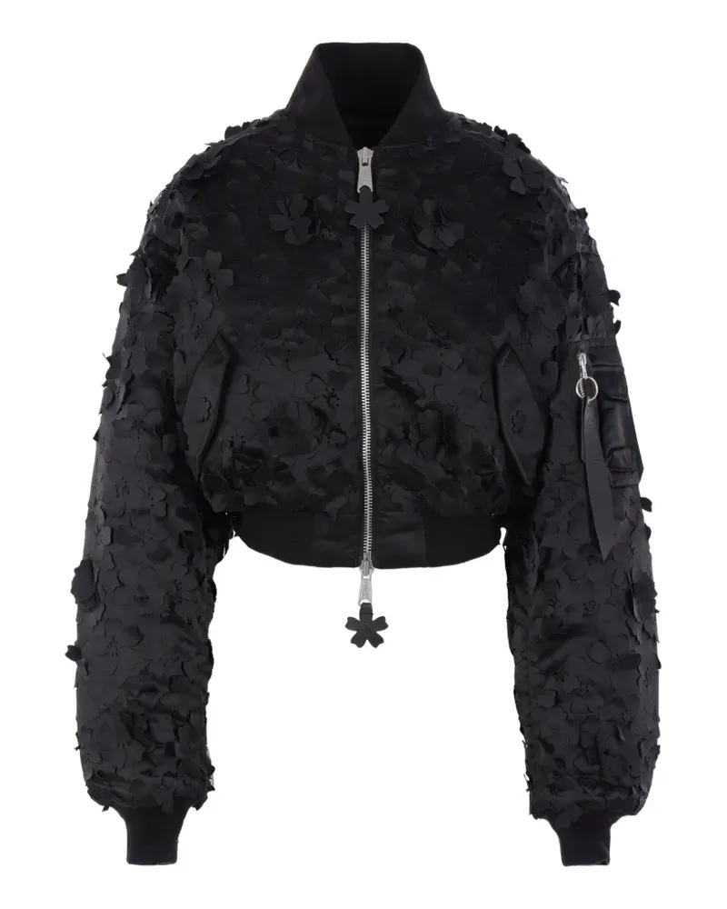 Alpha Industries x Cecilie Bahnsen Bomberjacke mit Blumen - Schwarz Schwarz