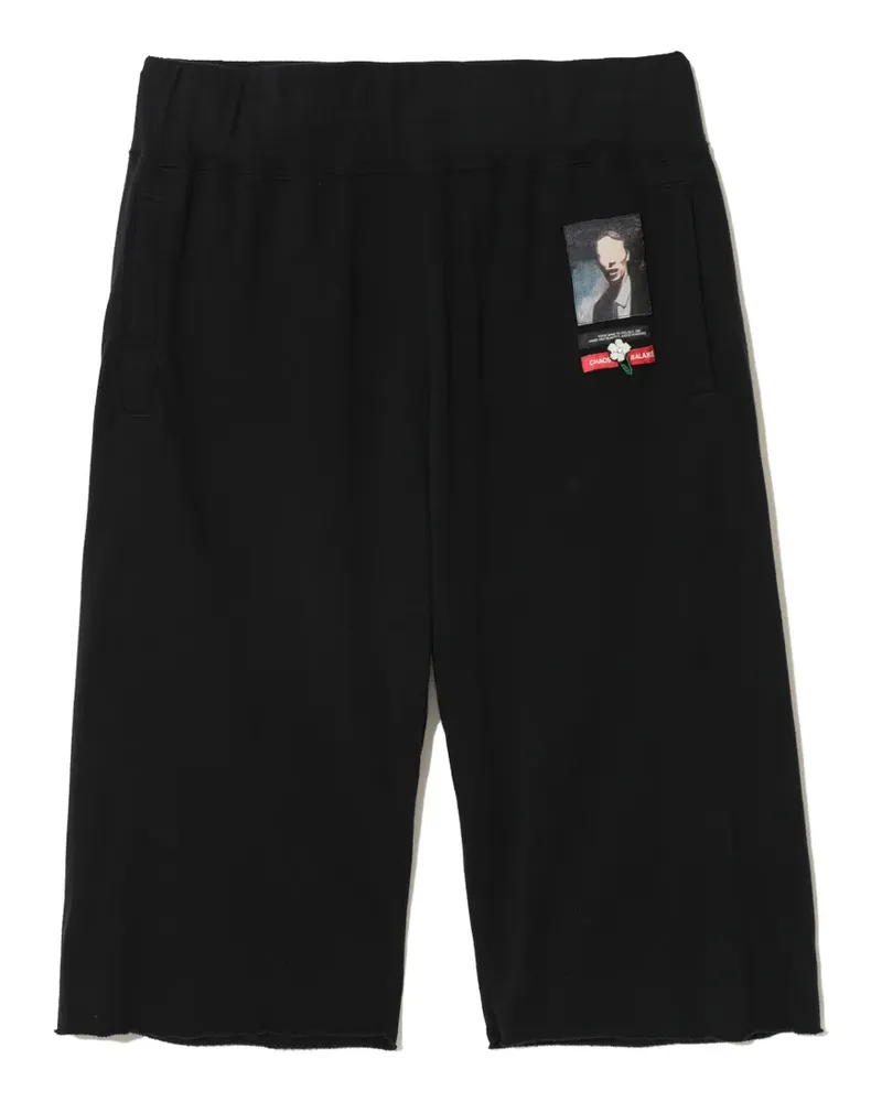 Undercover graphic-patch track shorts - Schwarz Schwarz